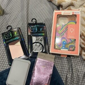 Sonix Rainbow and Gold iPhone Case and magnetic card cases lot